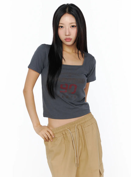casual-graphic-crop-top-cu515 / Dark gray