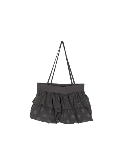 polka-dot-ruffle-shoulder-bag-cu519 / Dark gray