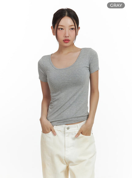 round-neck-solid-tee-cu420 / Gray