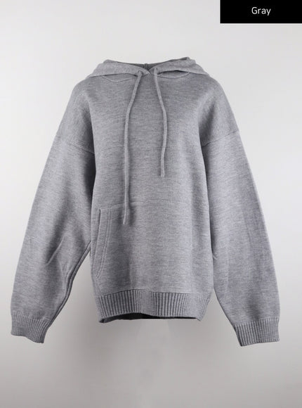 cozy-knit-hoodie-sweater-cd319 / Gray