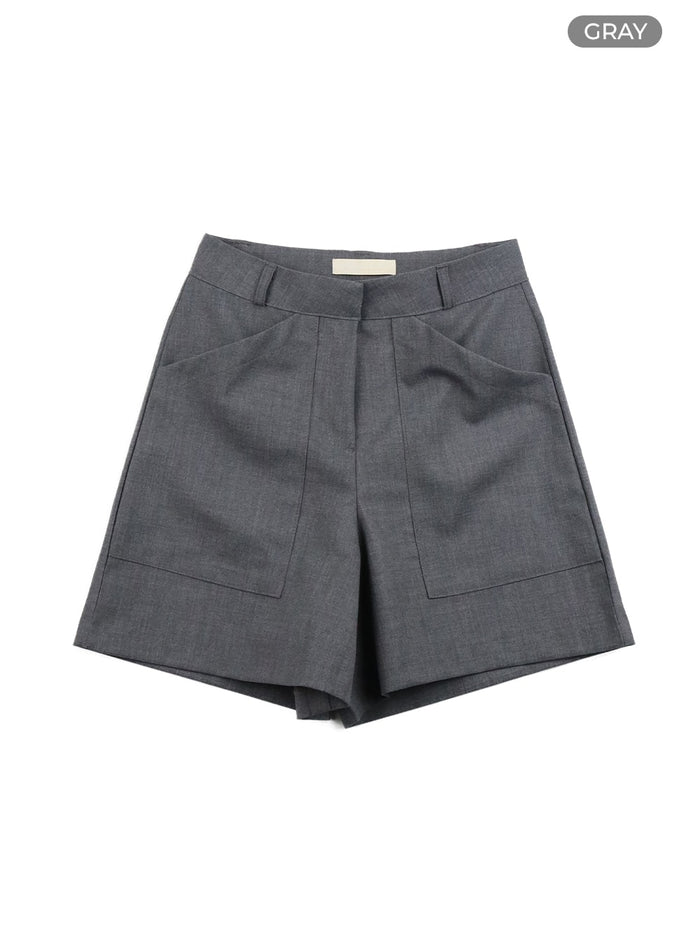 solid-loose-fit-shorts-oa429 / Gray