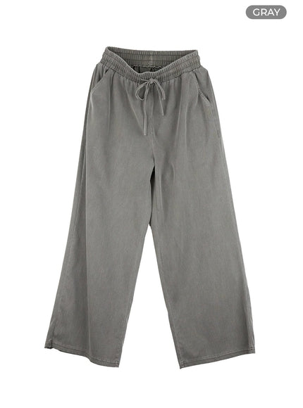 banded-bliss-wide-leg-pants-ol424 / Gray