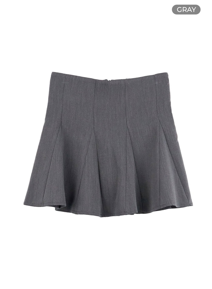 high-waist-flare-mini-skirt-og429 / Gray