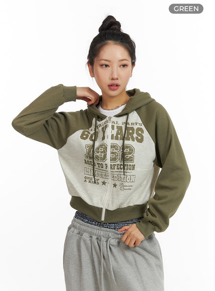 sporty-chic-varsity-hoodie-jacket-cm408 / Green