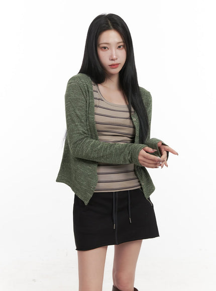 essential-slim-fit-cardigan-cj517 / Green