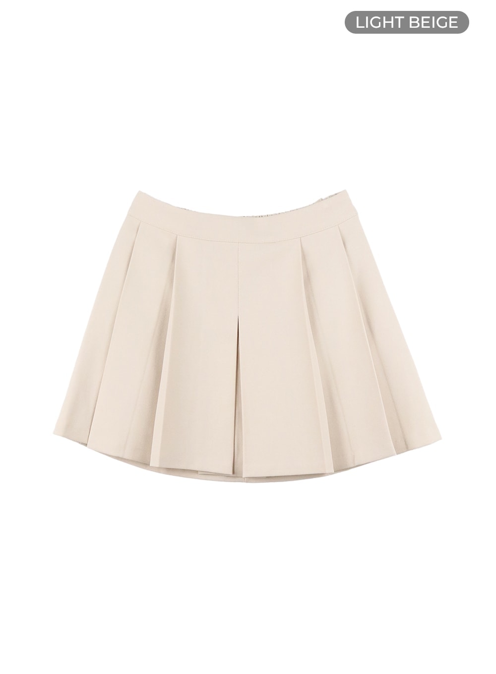 waist-banding-pleated-mini-skirt-cm427 / Light beige