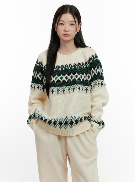 nordic-cozy-knit-sweater-on408 / Light beige