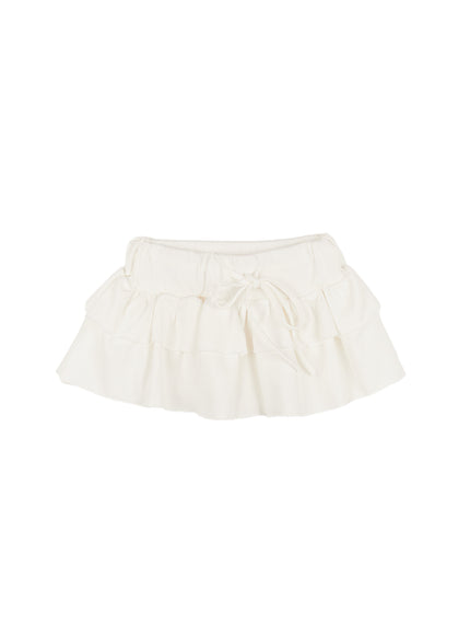 frill-layered-mini-skirt-ca508 / White