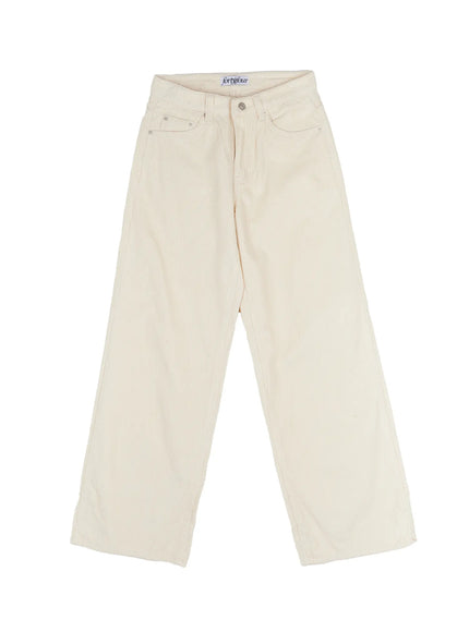 corduroy-wide-leg-cotton-pants-cj520 / Light beige