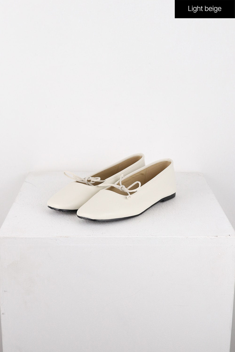 single-band-bowknot-ballet-mary-jane-flats-od326 / Light beige