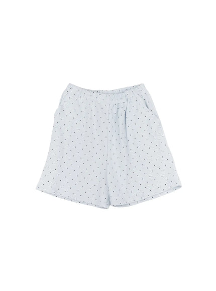 comfy-polka-dot-sweatshorts / Light blue
