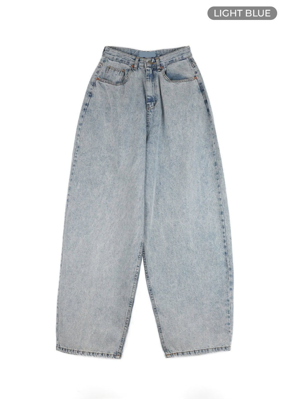 Denim Washed Baggy Jeans CU424 in Light blue, size M