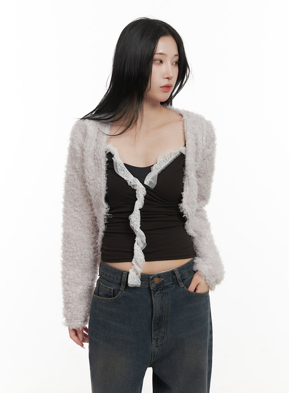 soft-touch-cropped-cardigan-cd406 / Light gray