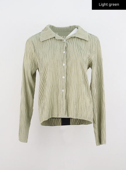 wave-collar-blouse-co306 / Light green