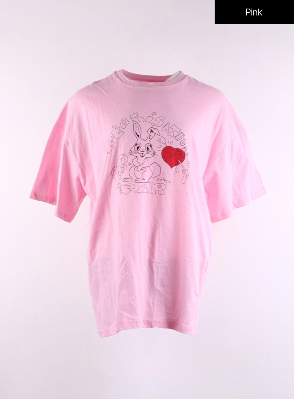 oversized-graphic-tee-cf406 / Pink