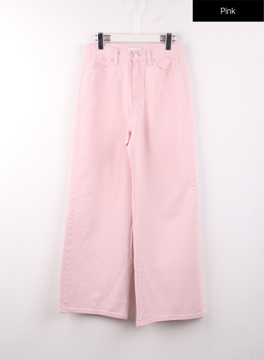 mid-waist-pocket-wide-leg-pants-of406 / Pink