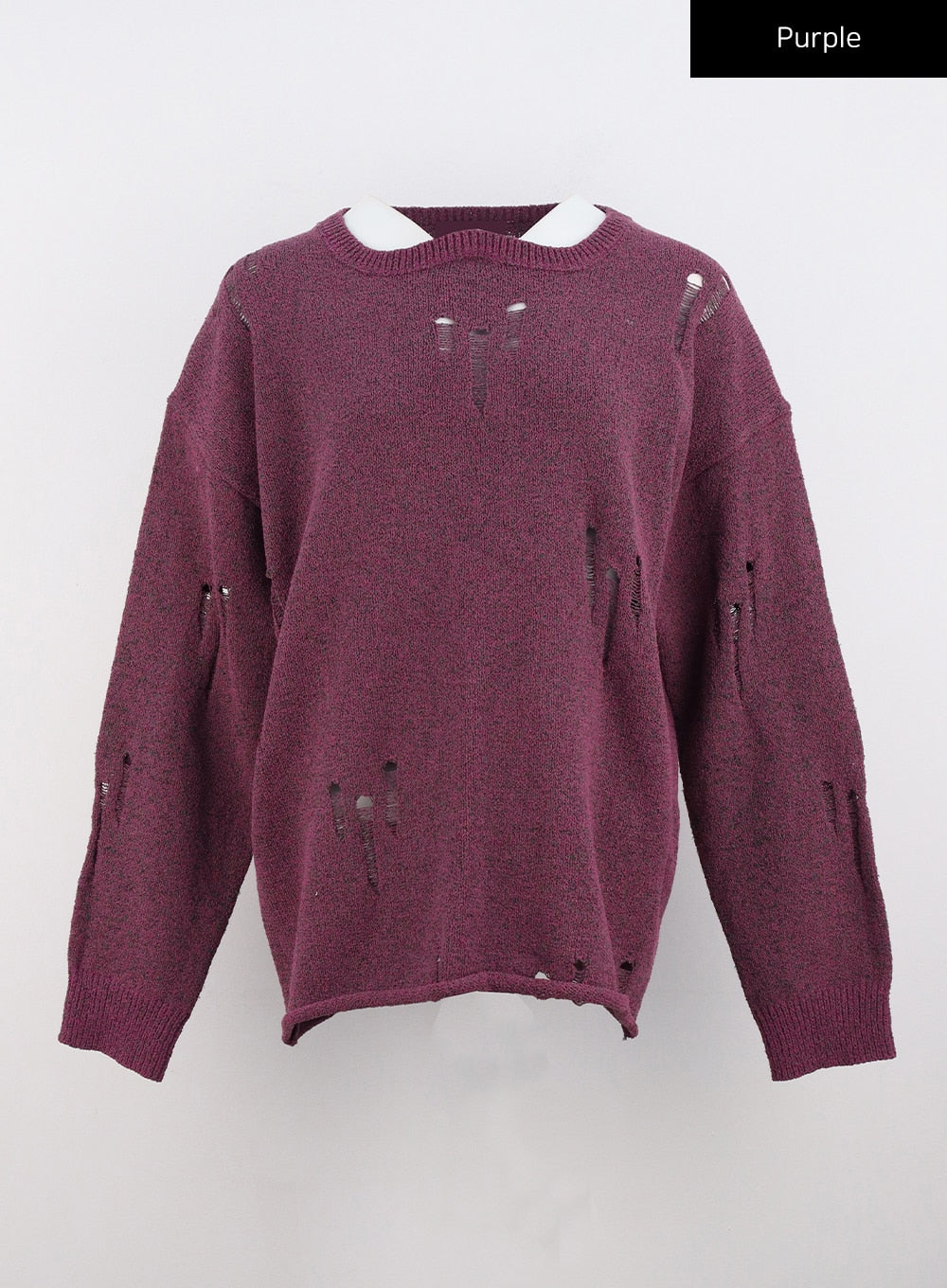 Oversize Destroyed Crew Neck Sweater CO327