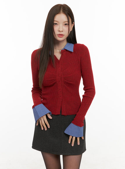 buttoned-slim-fit-shirt-od412 / Red