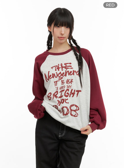 oversized-raglan-sweatshirt-cg420 / Red