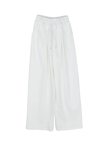 pintuck-wide-leg-trousers-cg513 / White
