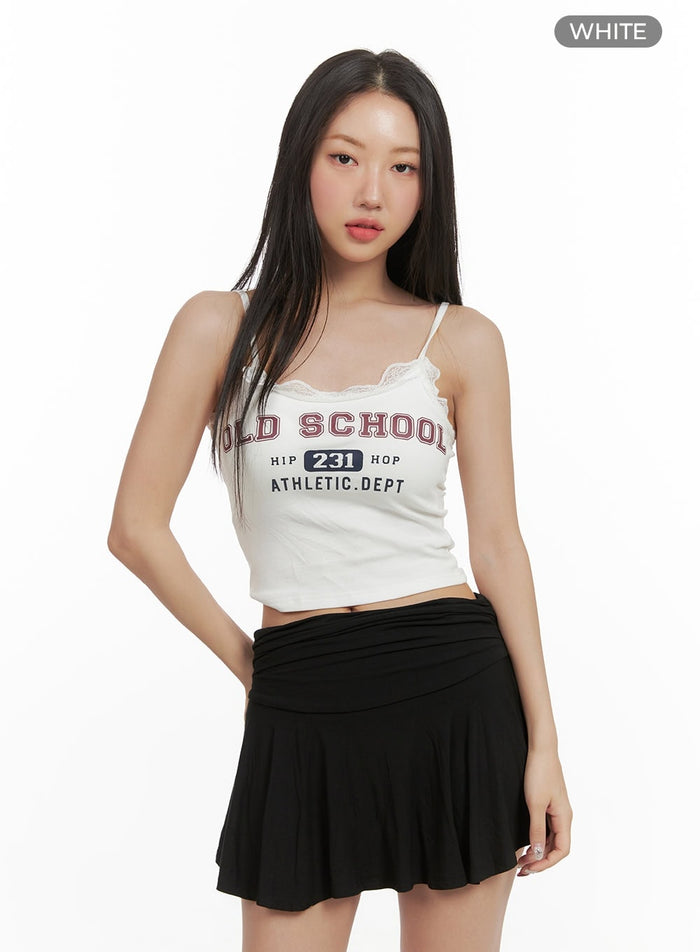 lace-graphic-crop-tank-top-cy420 / White