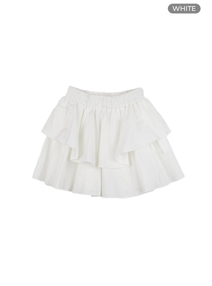 ruffle-mini-skirt-cg427 / White