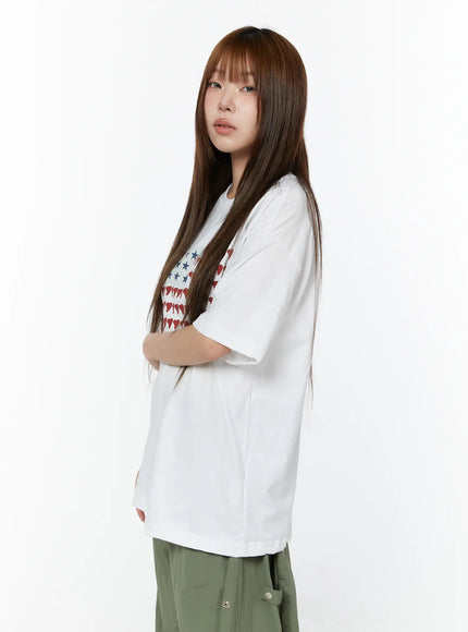 oversized-graphic-tee-cy519 / White