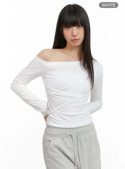 uneven-chic-one-shoulder-crop-top-cg419 / White