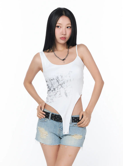 trendy-scoop-bodysuit-cy512 / White
