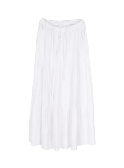 tiered-maxi-skirt-with-drawstring-ca524 / White