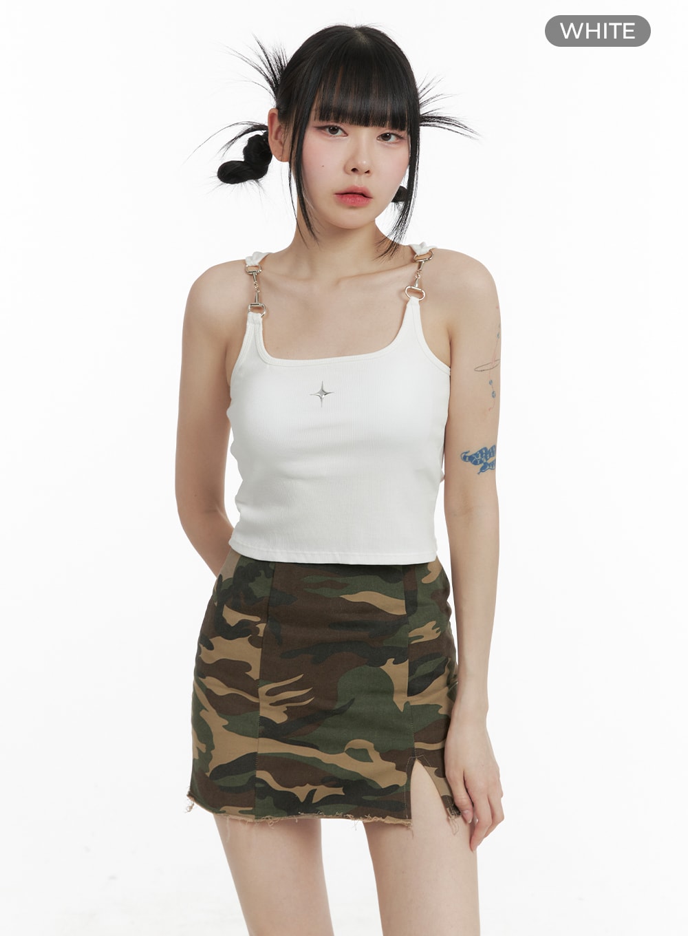 patchwork-chain-tank-top-om426 / White