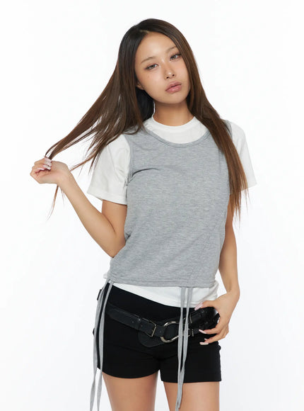 casual-layered-set-with-sleeveless-top-ca517 / White