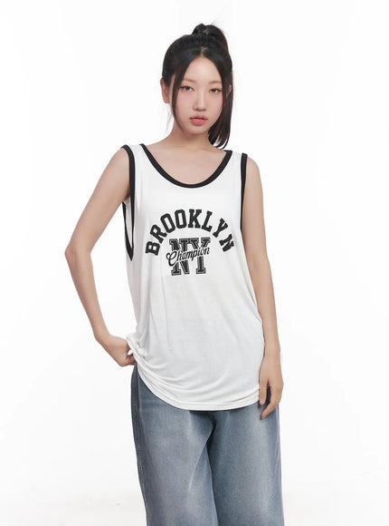 graphic-two-tone-tank-top-cu516 / White