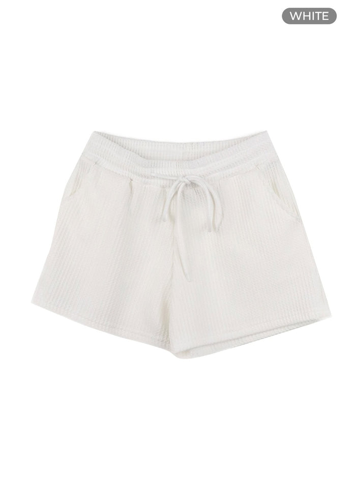 banding-cotton-mini-shorts-oa426 / White