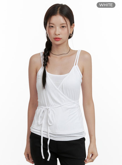 wrap-strap-sleeveless-top-ol411 / White