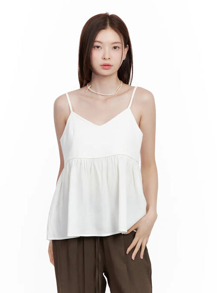 casual-flowy-v-neck-tank / White