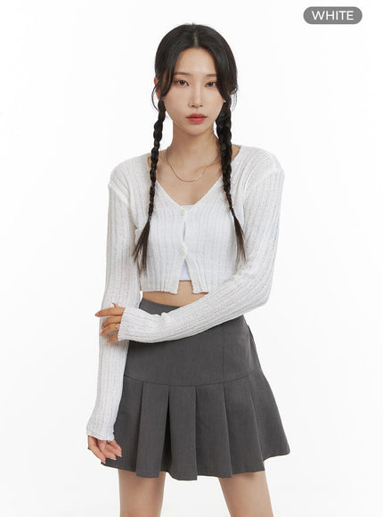 v-neck-cropped-cardigan-cm427 / White