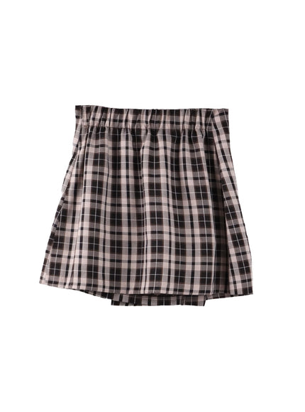 checkered-buckle-mini-skirt-of415