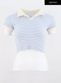 striped-collar-short-sleeve-top-og331