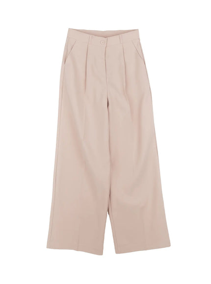 classic-pleated-wide-trousers-cn518 / Beige