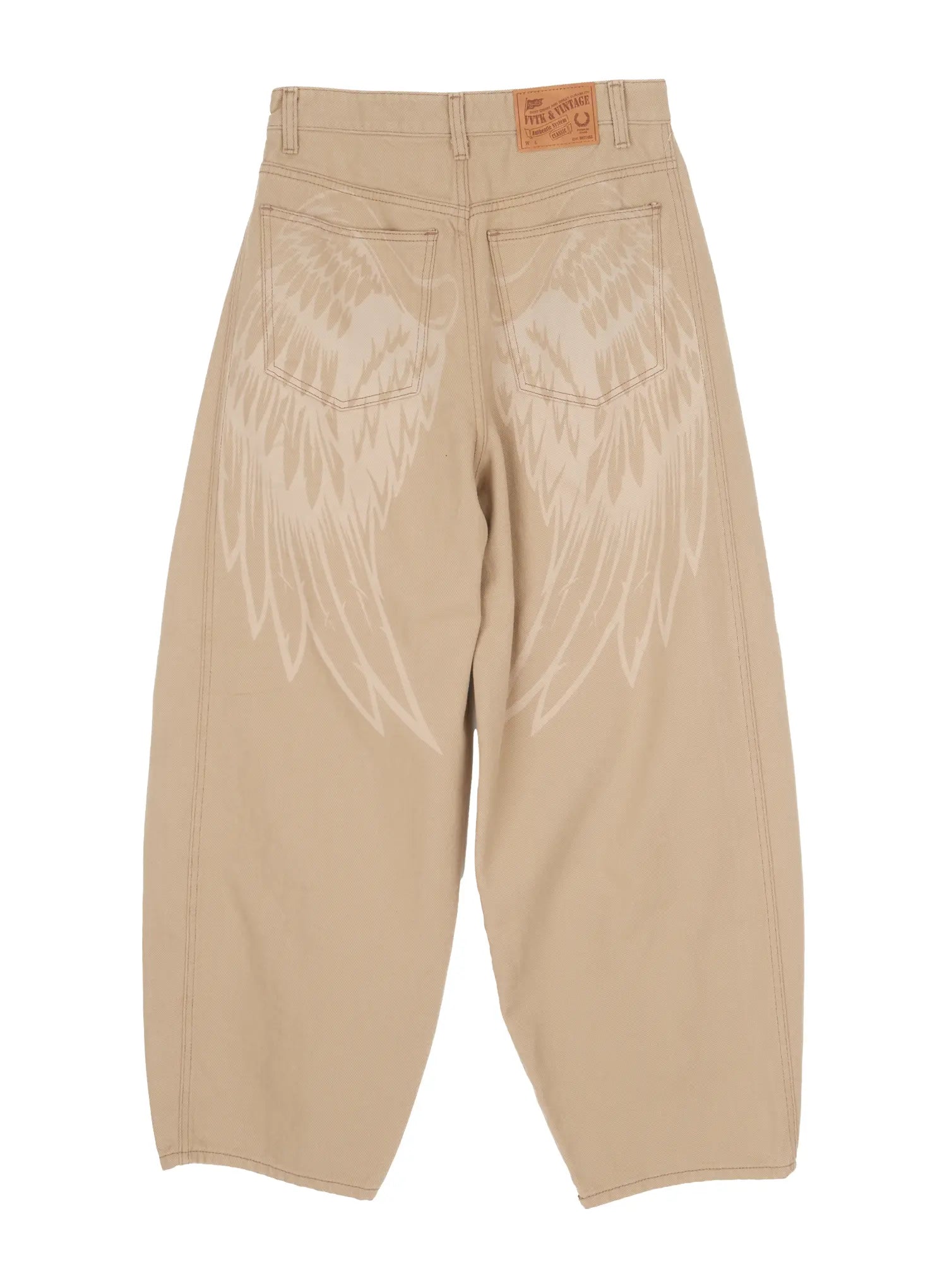 joan-graphic-wide-leg-pants-cm516 / Beige