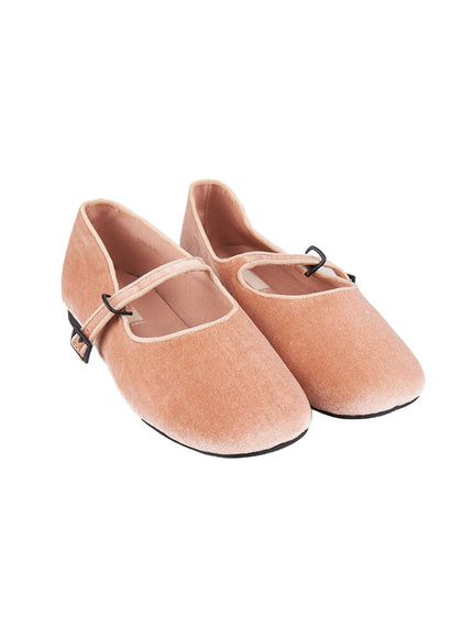 velvet-mary-jane-flats-cj515 / Beige