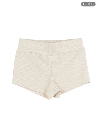 banded-low-waist-shorts-cl401 / Beige