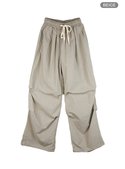 mens-pintuck-banded-cotton-pants-cl429  / beige