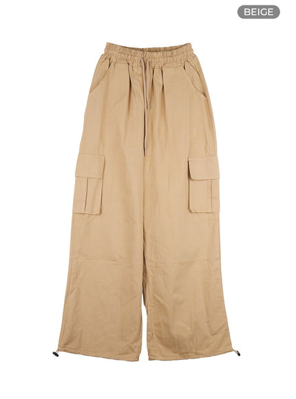 banded-cargo-cotton-pants-cs404 / Beige