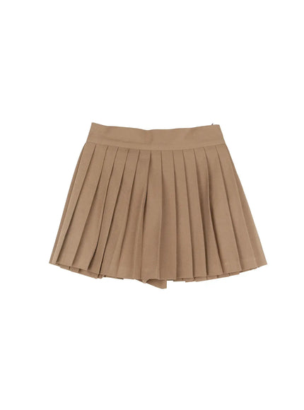pleated-mini-skort-cf504 / Beige