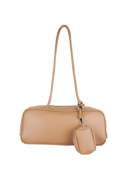 square-shoulder-bag-with-detachable-pocket-cj528 / Beige