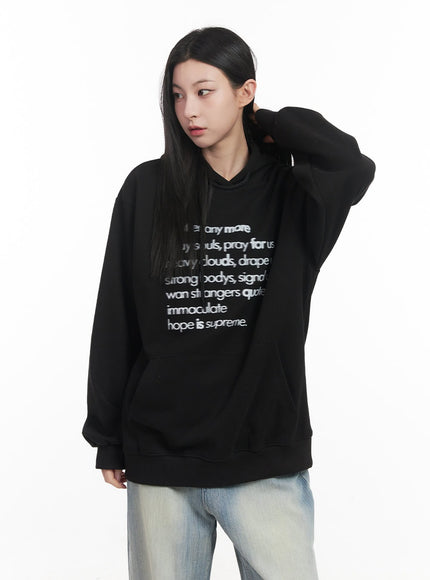 graphic-oversized-hoodie-cf514 / Black