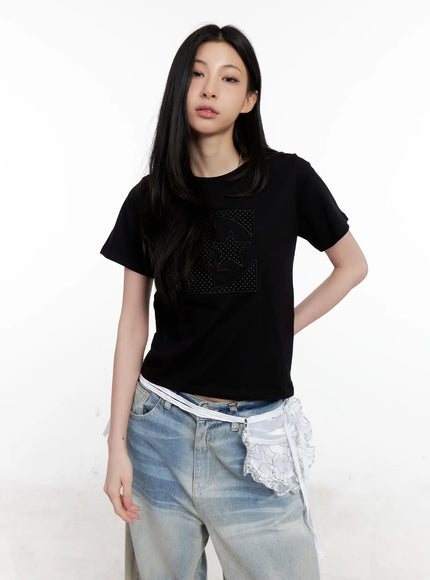 star-print-casual-tee-cl501 / Black