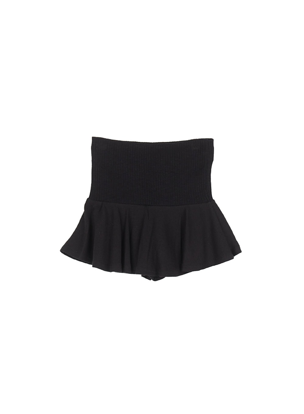 flared-ruffle-mini-skirt-cy520 / black